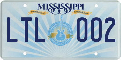 MS license plate LTL002
