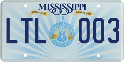 MS license plate LTL003