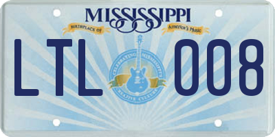 MS license plate LTL008
