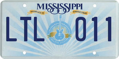MS license plate LTL011