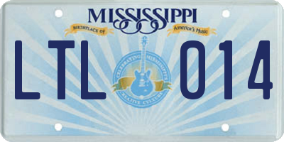 MS license plate LTL014