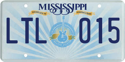 MS license plate LTL015