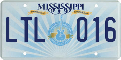 MS license plate LTL016