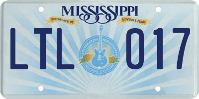 MS license plate LTL017