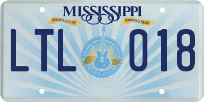 MS license plate LTL018