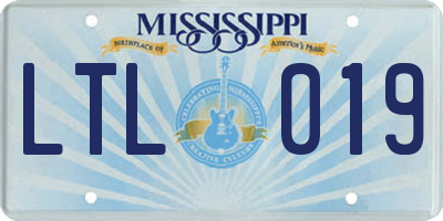 MS license plate LTL019