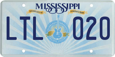 MS license plate LTL020