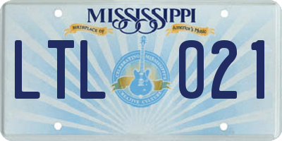 MS license plate LTL021