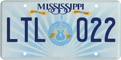 MS license plate LTL022