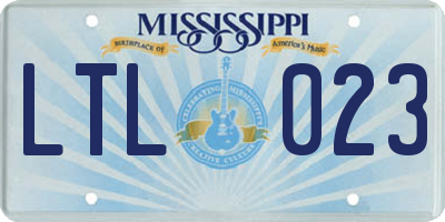 MS license plate LTL023