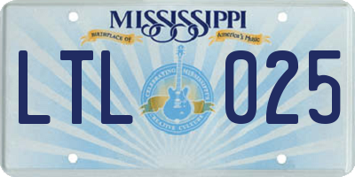 MS license plate LTL025