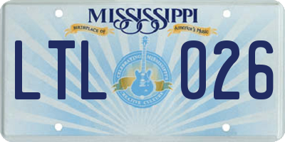 MS license plate LTL026