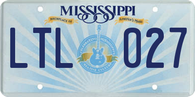 MS license plate LTL027