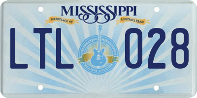 MS license plate LTL028