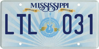 MS license plate LTL031