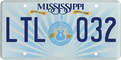 MS license plate LTL032
