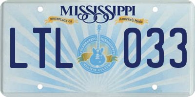 MS license plate LTL033