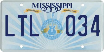 MS license plate LTL034