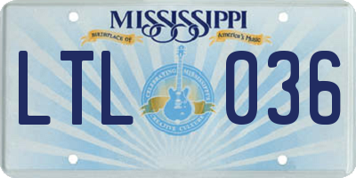 MS license plate LTL036