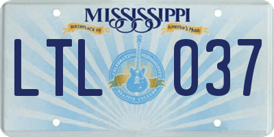MS license plate LTL037