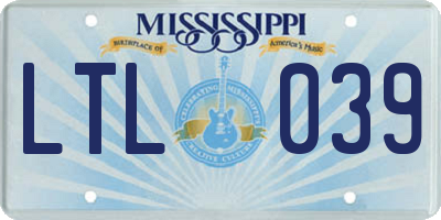 MS license plate LTL039