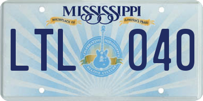 MS license plate LTL040