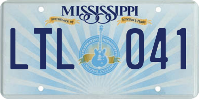 MS license plate LTL041