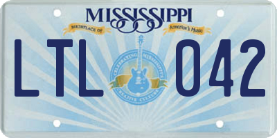 MS license plate LTL042
