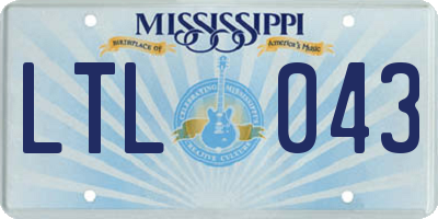 MS license plate LTL043