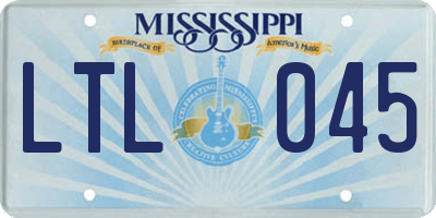 MS license plate LTL045