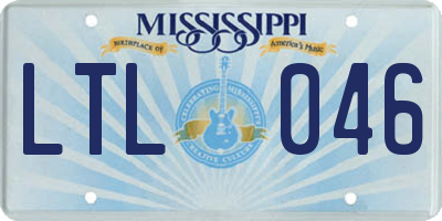 MS license plate LTL046