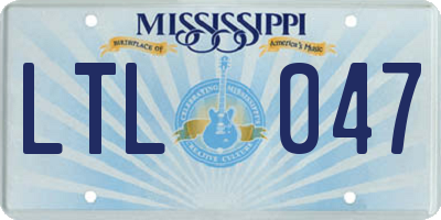 MS license plate LTL047