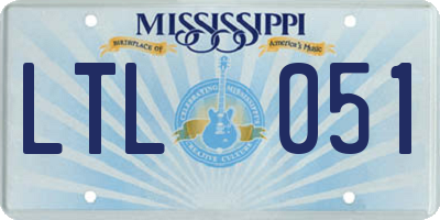 MS license plate LTL051