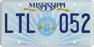 MS license plate LTL052