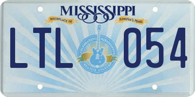 MS license plate LTL054