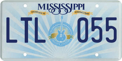 MS license plate LTL055