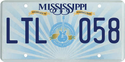 MS license plate LTL058