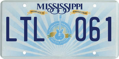 MS license plate LTL061