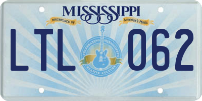 MS license plate LTL062