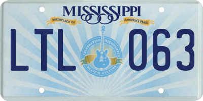 MS license plate LTL063