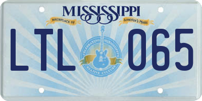 MS license plate LTL065