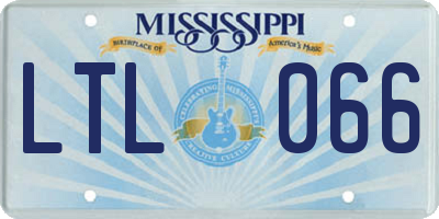 MS license plate LTL066