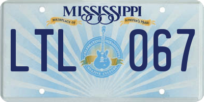 MS license plate LTL067