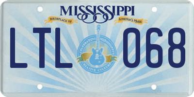 MS license plate LTL068