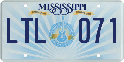 MS license plate LTL071