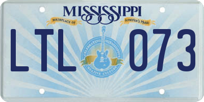 MS license plate LTL073