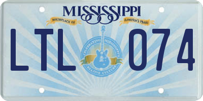 MS license plate LTL074