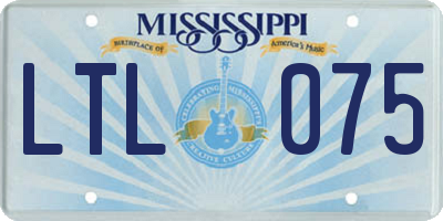 MS license plate LTL075