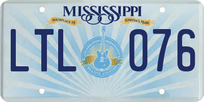 MS license plate LTL076