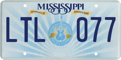 MS license plate LTL077